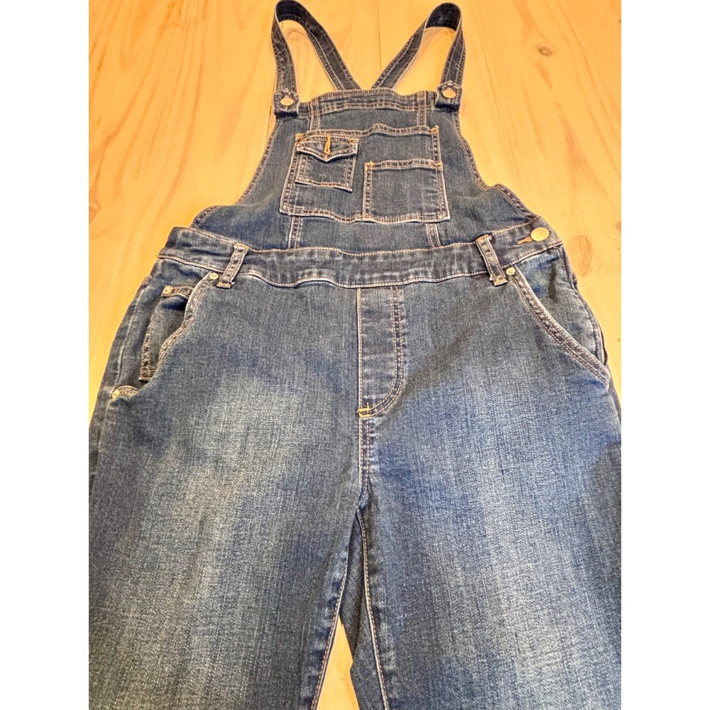 Free People Slim Fit Denim Overalls Medium Wash Blue W28 OB454150 - Picture 13 of 13